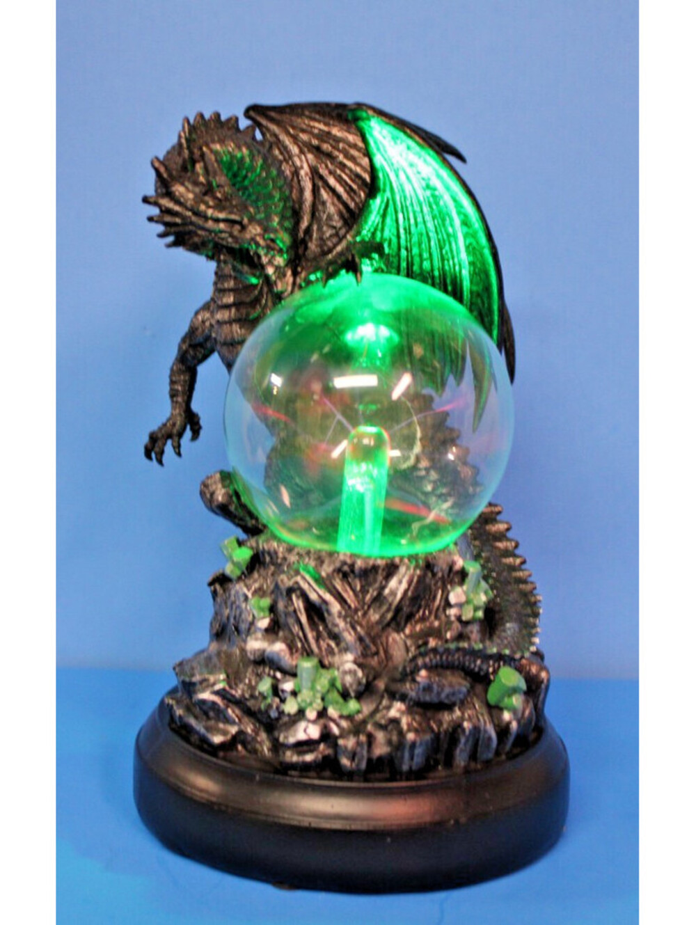 NIB Warden of the Flames Dragon Touch Plasma Ball Sculpture Bradford Exch. COA